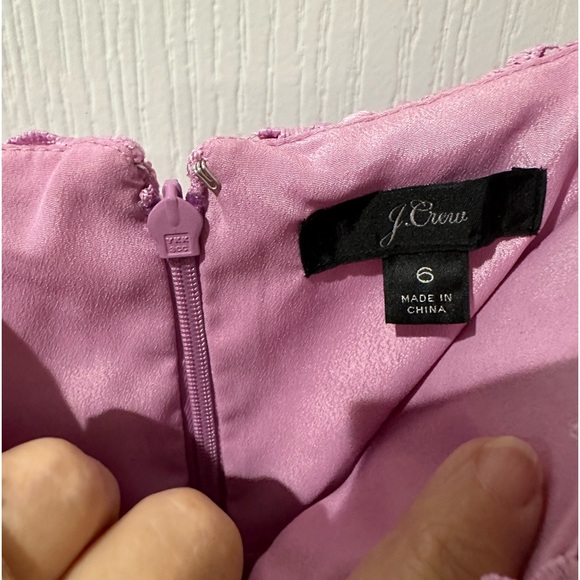 J. Crew Guipure Pastel Purple Eyelet Lace Spaghetti Strap Dress - Picture 9 of 15